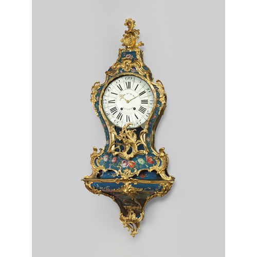 Blue European lacquer wall-clock Louis XV